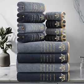 12 részes Crown törölköző szett sötétszürke-világosszürke RP8527676-SSZV