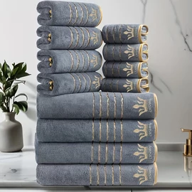 12 részes Crown törölköző szett szürke RP8527676-SZ