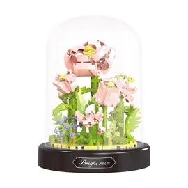 Balody Mini Blocks – "Bright Roses" Világos Rózsa Csokor Üvegbúrában (365 db) holm20051