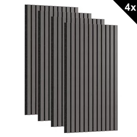 4 db 120 × 60 cm Akusztikus szürke fa hangszigetelő panel QX1122442-SZ