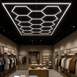 Hatszögletű LED Mennyezeti Lámpa 14 Rács Kerettel NL1153999