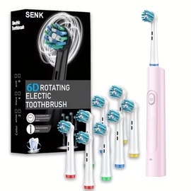 Senk-210 Smart forgó elektromos rózsaszín fogkefe ajándék  8 fej XC2282281-8FR