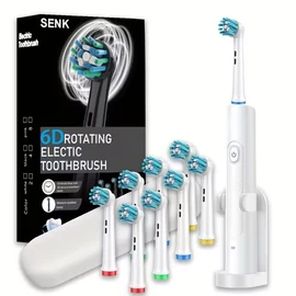Senk-210 Smart forgó elektromos fehér fogkefe ajándék  8 fej, állvány, doboz XC2282281-F