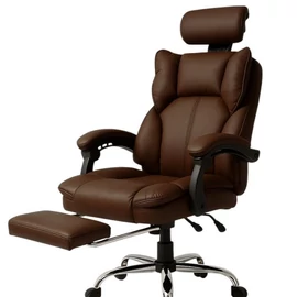 Directo Prémium Irodai Forgószék Lábtartóval – Sötétbarna Szövet KO49BR