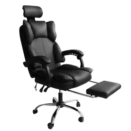 Directo Prémium Irodai Forgószék Lábtartóval – Fekete Szövet KO49CZ