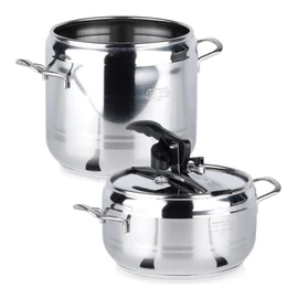 Rozsdamentes Acél Kukta Szett – 4 L és 7 L (2 Edény + 1 Univerzális Fedő) 111740