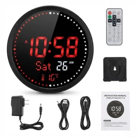 LED Digitális Falióra Távirányítóval KL25-12 JH2560