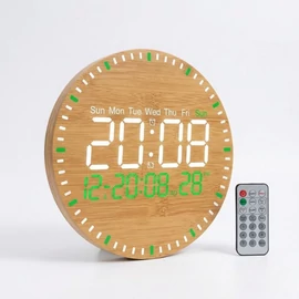 LED Bambusz Mintás Fali/Asztali Óra KL25-300