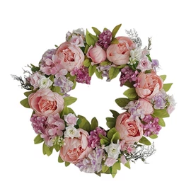 Lila Álom Hortenzia és Rózsa Dekorációs Koszorú HR1275783-2