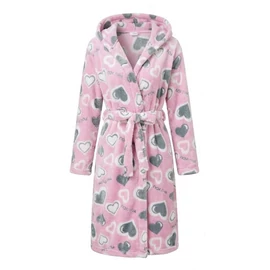 Vibráló Rózsaszín Szívmintás Női Köntös PH3539876-R