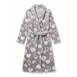 Elegáns Szürke Szívmintás Női Köntös PH3539876-S