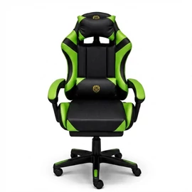 Prémium Gamer Szék Kihúzható Lábtartóval – Neon Zöld/Fekete GSZ01Z