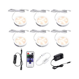 AIBOO Dimmelhető LED Szekrényvilágítás – 6 db-os Szett, Hideg Fehér + RGB holm20148