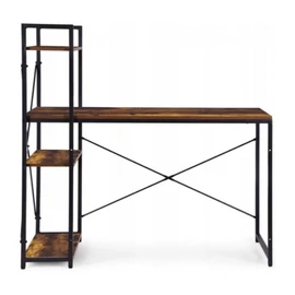 Modern Loft Íróasztal Beépített Polcrendszerrel 120x60 cm - Barna/Fekete STL24BR