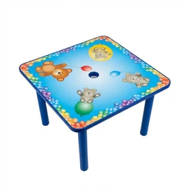 Műanyag Gyerekasztal – Kék, Vidám Macis és Lufis Mintával GYA-01