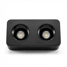 Modern Téglalap LED Mennyezeti Lámpa - 2-es Spot (Fekete) LEDS-05