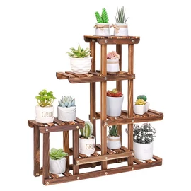 Lépcsőzetes Fa Növénytartó Állvány (6 Szintes) TH416007