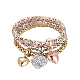 "Ragyogó Szívek" – 3 részes Elegáns Karkötő Szett DD2358665-S