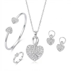 Ezüst Ragyogás – 5-darabos Női Ékszerszett JU7584653-S