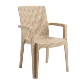 Anadolu 3D Rattan Mintás Műanyag Kerti Szék – Bézs PVC-RAT-01