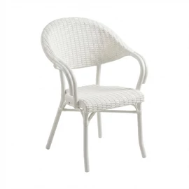 Anadolu 3D Rattan Mintás Műanyag Karosszék – Fehér PVC-RAT-03