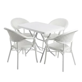 Anadolu 3D Rattan Mintás Kerti Garnitúra – Fehér PVC-RAT-04