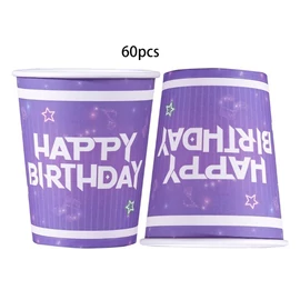 60 Darabos K-pop Témájú Születésnapi Papírpohár Szett TJ12141967-4