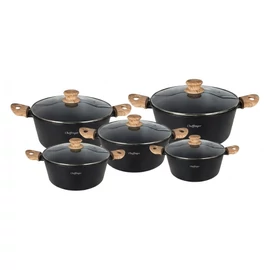 Cheffinger 10 részes fekete edénykészlet 20–28 cm CF-CS01