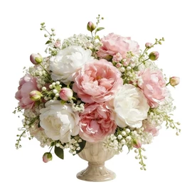Rózsaszín és Fehér Művirág Csokor – Elegáns tavaszi dekoráció 5WM9V5289Q