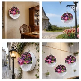 Fehér falidekoráció művirággal 20cm 47M2Q590Q5