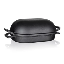 EXCELLENT Öntöttvas Sütőtál Ovális Fedéllel (3+4 l) – Fekete  40051981