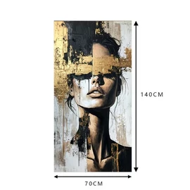 Modern Absztrakt Vászonkép Női Arccal (140 x 70 cm) PT9598845