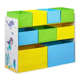 Színes gyerek játékpolc 9 tárolódobozzal K1M3632QQQ