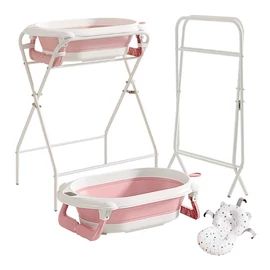 Összecsukható rózsaszín babakád állvánnyal RV7295518-2