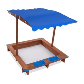 Nagy kültéri homokozó állítható kék napellenzővel UG8438309