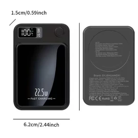 Mágneses vezeték nélküli powerbank 10.000mAh fekete QX150017