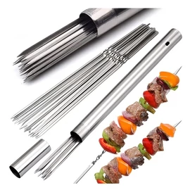 Rozsdamentes acél grill nyárs készlet tokkal 35cm 20db 17343WVG3