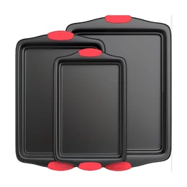 3db Sütőtálca készlet piros szilikon fogantyúval AV6271873