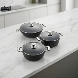 Villa Kitchen márvány bevonatos edénykészlet 3 részes TM-VS28-32-36