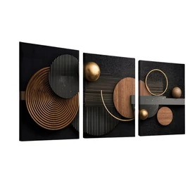 3 darabos modern absztrakt vászon falikép szett RK11837726