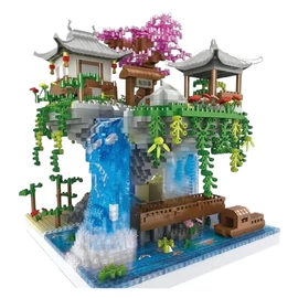 Vízeséses japán kert építőkocka készlet 1200 darabos LD10652934-5