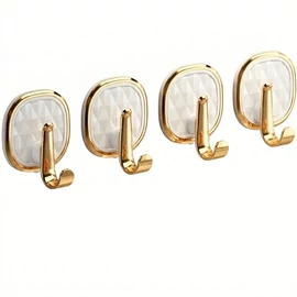 4 Részes Prémium Fehér-Arany Öntapadós Fali Akasztó Szett EK2235527-W