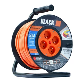 BLACK kerti dobos hosszabbító 50 m 3x1,5 H05VV-F 59017