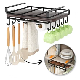 Szekrény alá akasztható konyhai rendszerező polc kampókkal OR116CZ