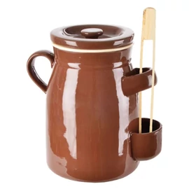 Kerámia savanyító edény fedéllel 2,5L barna 111684