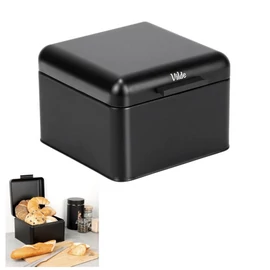 Fém kenyértartó fedéllel fekete 22cm 229306