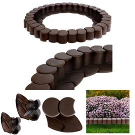 Barna kerti szegély 410cm 32db 351008-B