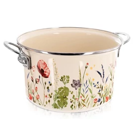 Krémszínű Zománcozott Fazék Pipacsos Mintával (MAKI) – 6,5 liter, 26 cm 113388