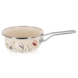 Krémszínű Zománcozott Nyeles Lábas Pipacsos Mintával (MAKI) – 950 ml, 16 cm 113390