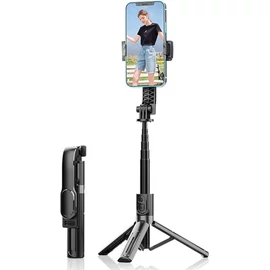 2 az 1-ben Bluetooth Szelfibot és Háromlábú Állvány – 90 cm (Fekete) 04137